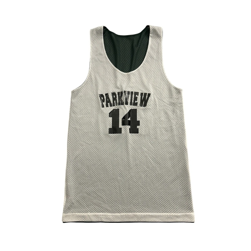Vintage Basketball Jersey Mens S White Green Excellent Reversible Parkview 14